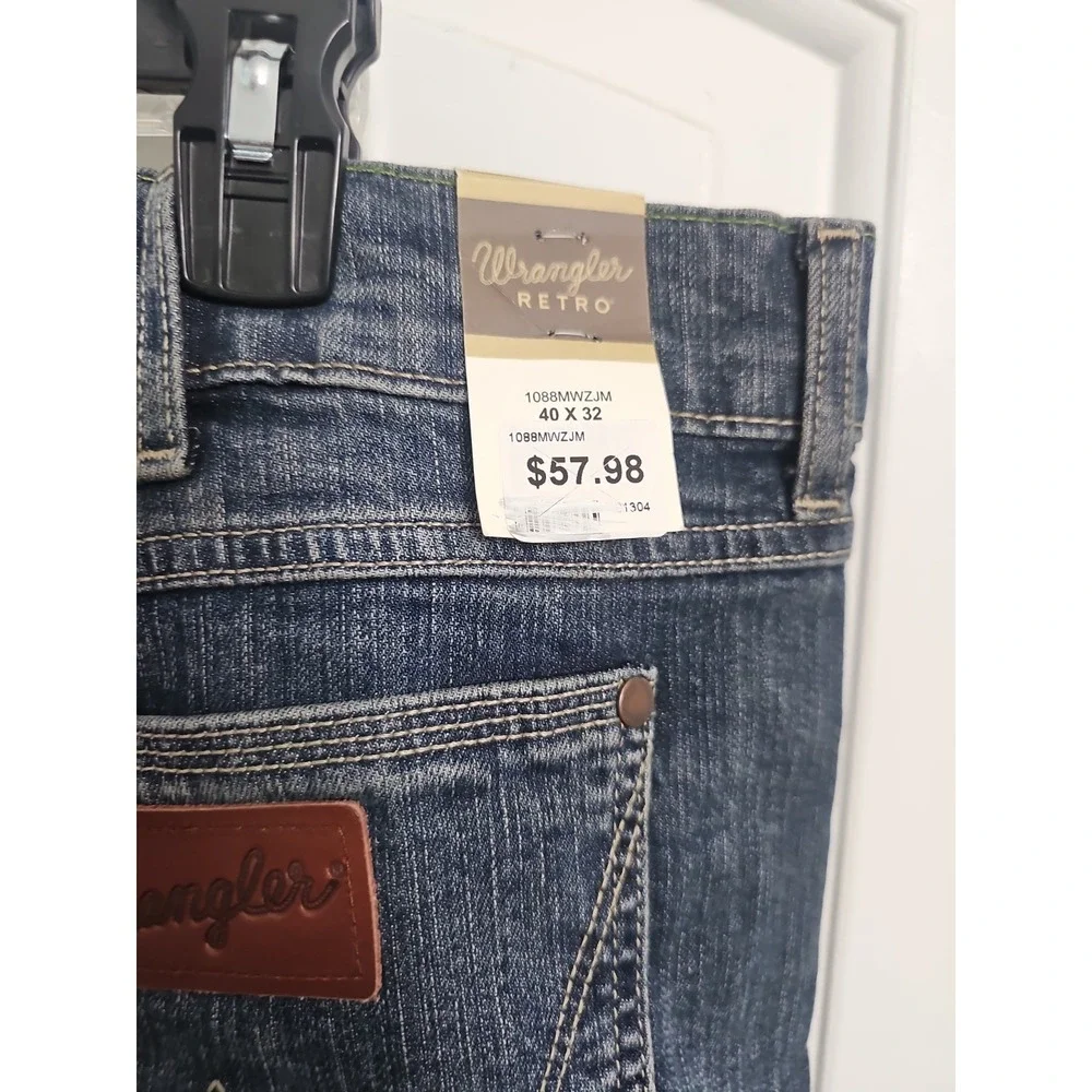 WRANGLER RETRO® MEN'S SLIM STRAIGHT FIT STRETCH JEANS 1088mwzjm  - NWT 40 X 32